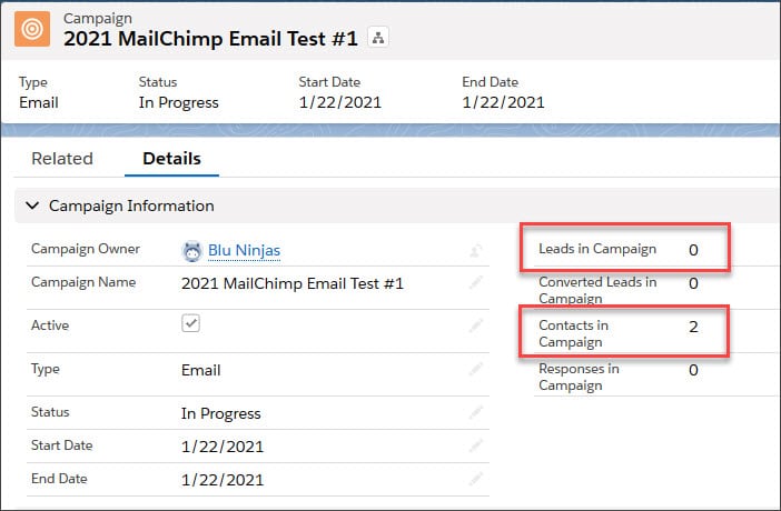 Verify Leads and Contacts in Campaign