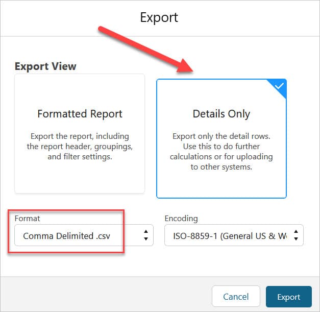 Export from Salesforce2
